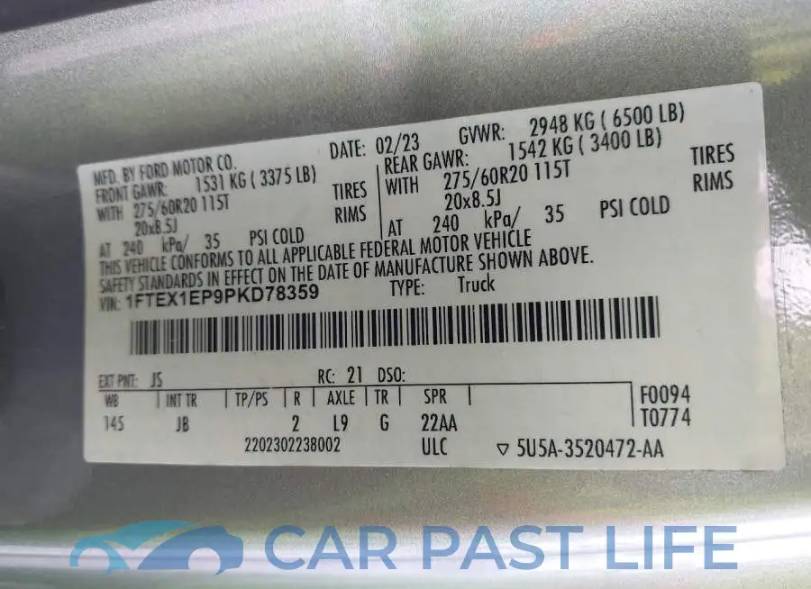 1FTEX1EP9PKD78359# 9
