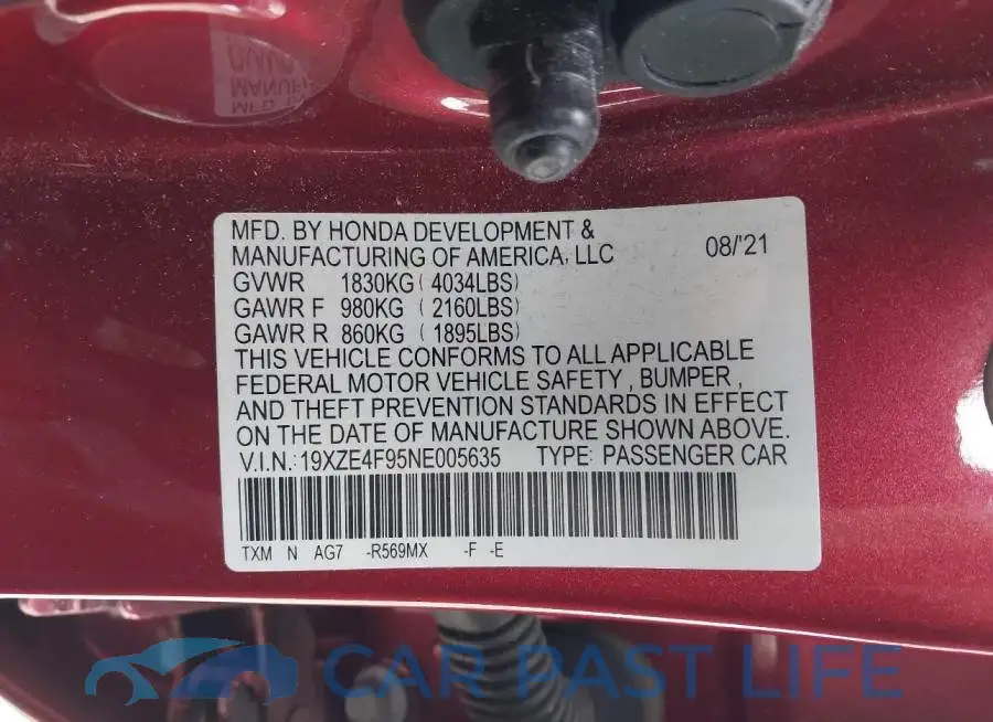 19XZE4F95NE005635# 9