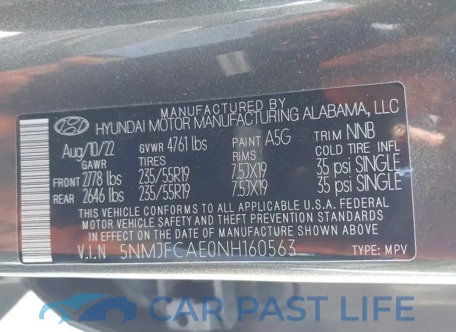 5NMJFCAE0NH160563# 9