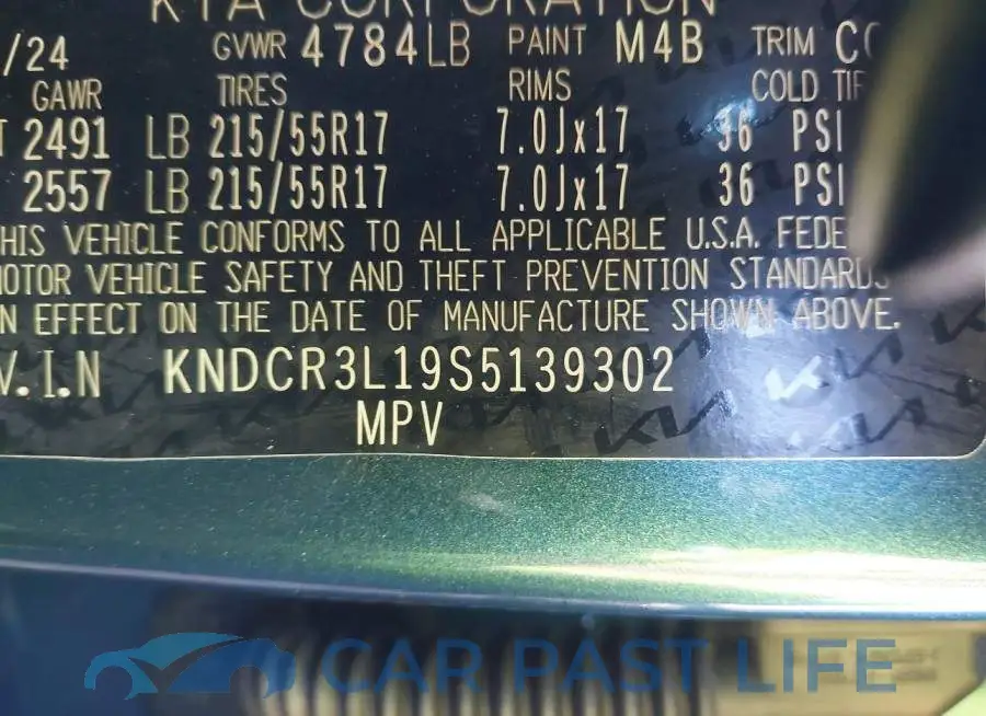 KNDCR3L19S5139302# 8