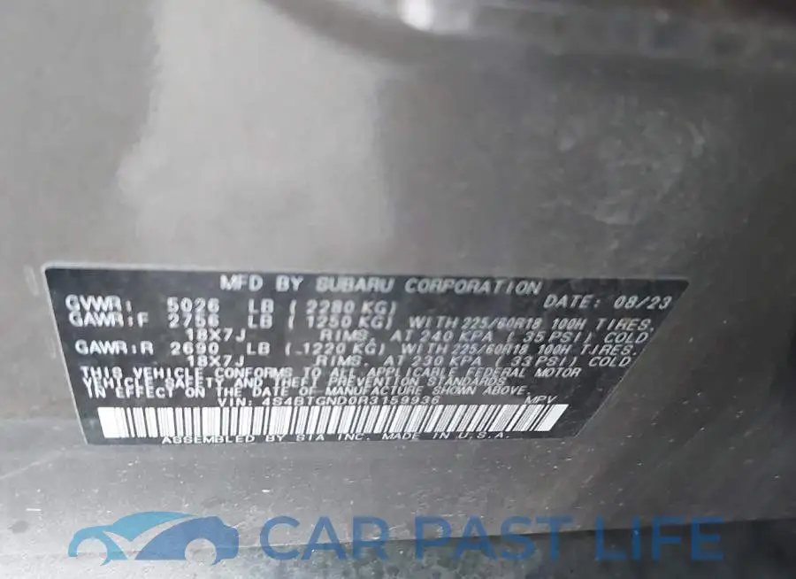 4S4BTGND0R3159936# 9