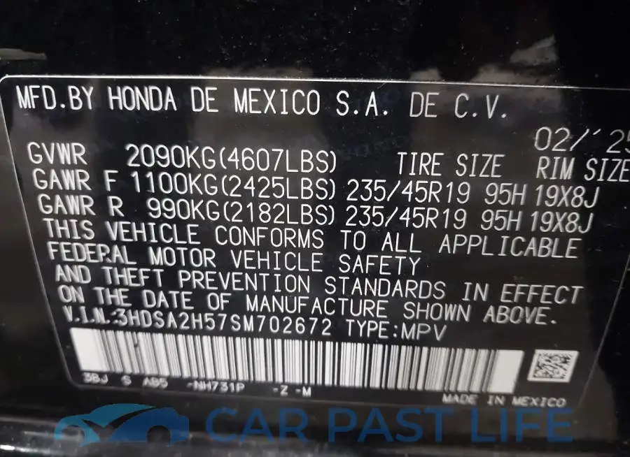 3HDSA2H57SM702672# 9