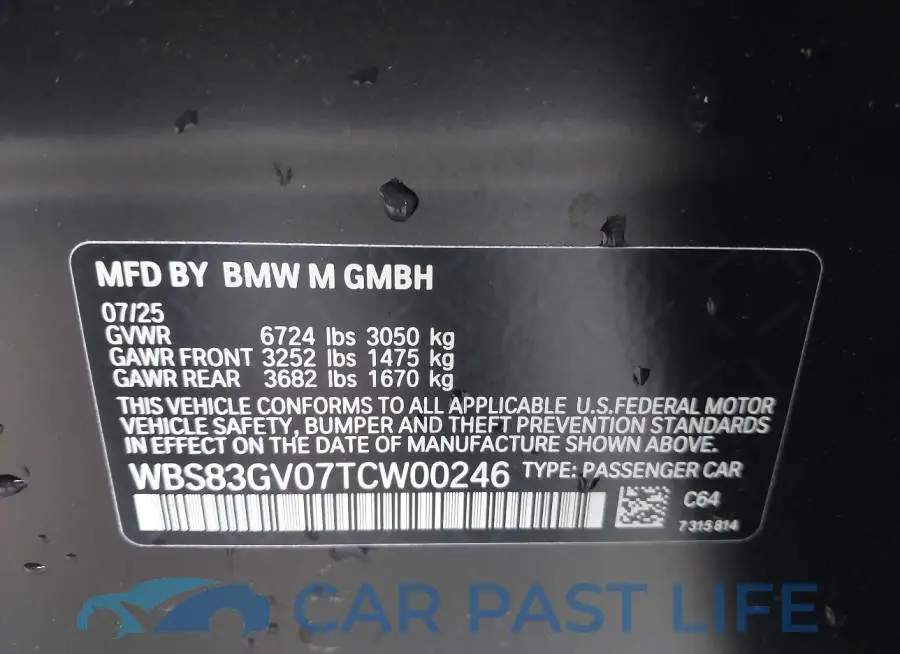 WBS83GV07TCW00246# 9