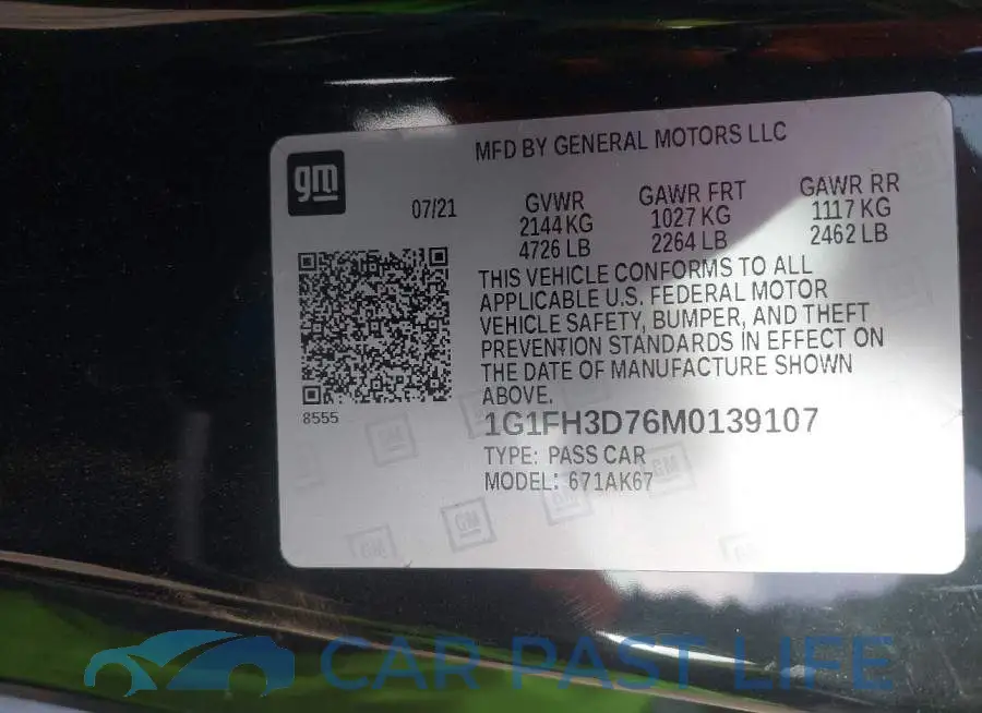 1G1FH3D76M0139107# 9