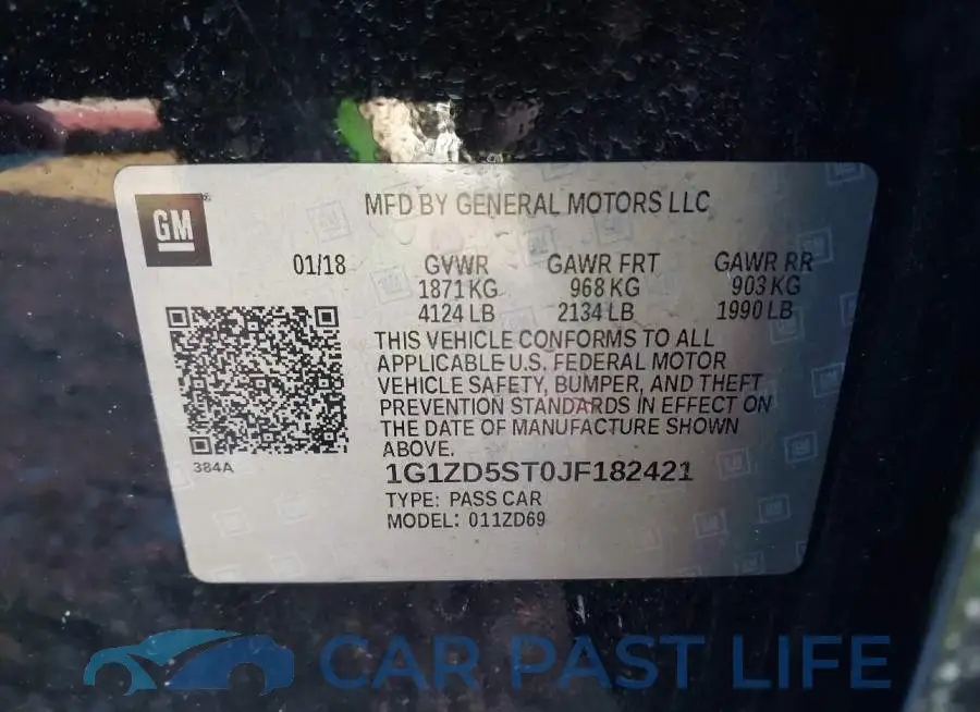 1G1ZD5ST0JF182421# 9