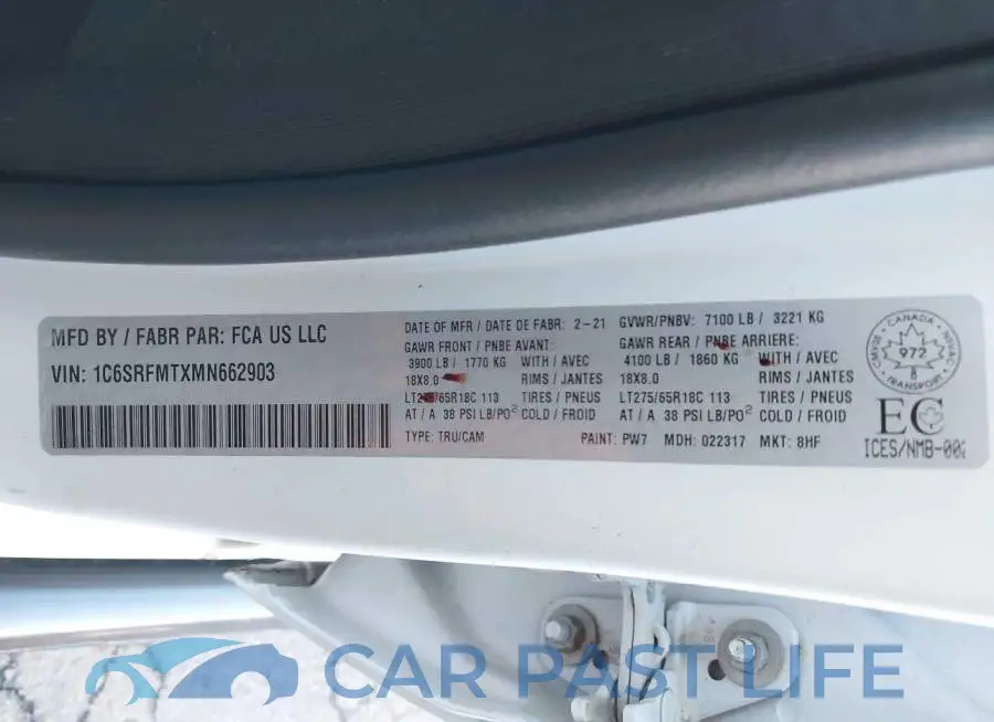 1C6SRFMTXMN662903# 9