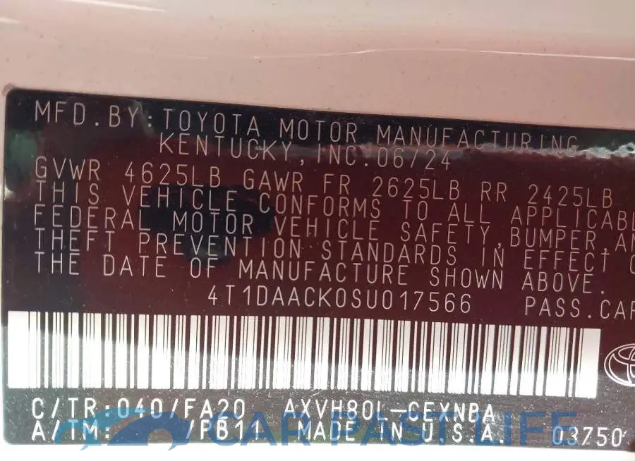 4T1DAACK0SU017566# 9