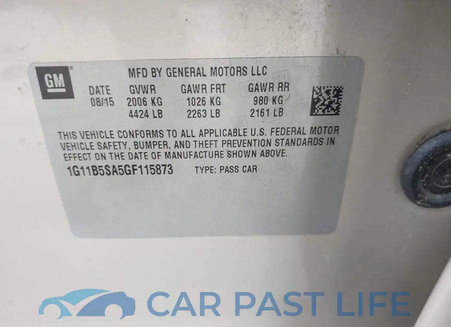 1G11B5SA5GF115873# 9