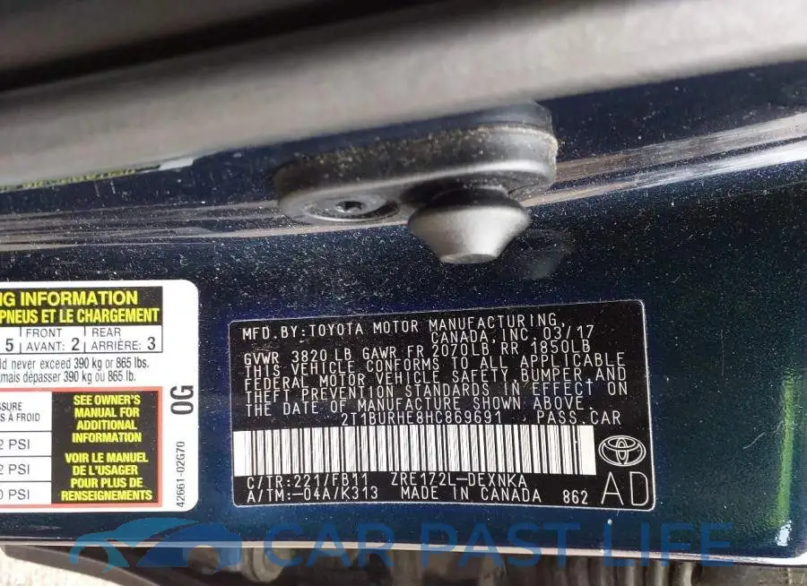 2T1BURHE8HC869691# 9