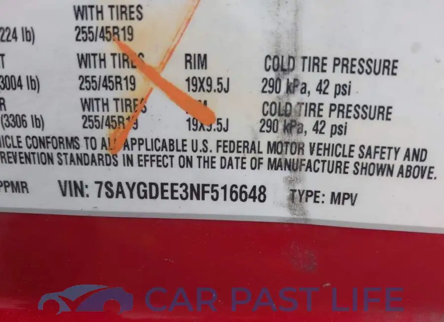 7SAYGDEE3NF516648# 9