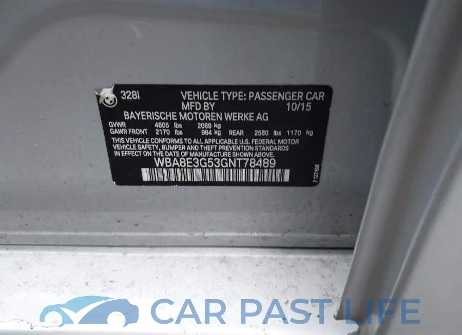 WBA8E3G53GNT78489# 9