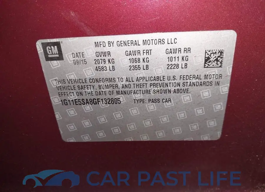 1G11E5SA8GF132805# 9