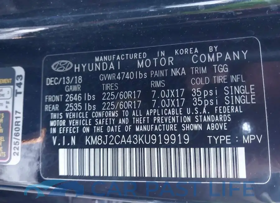 KM8J2CA43KU919919# 9