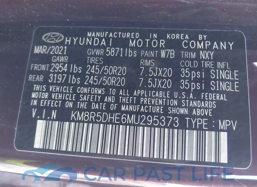 KM8R5DHE6MU295373# 9