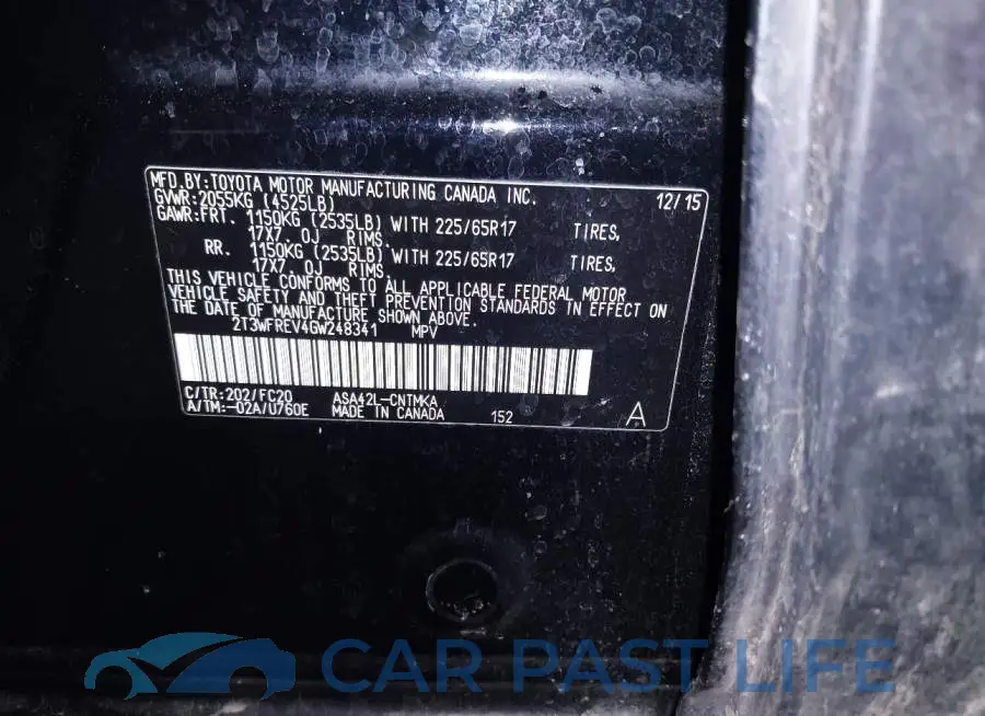 2T3WFREV4GW248341# 9