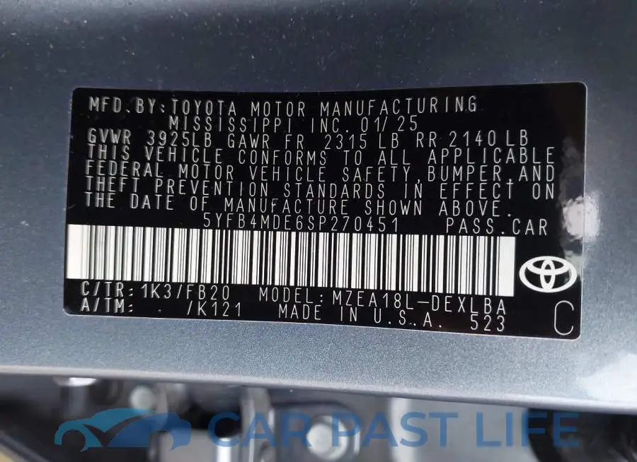 5YFB4MDE6SP270451# 9