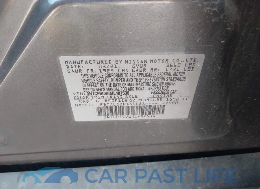 3N1CP5CV6ML487536# 9