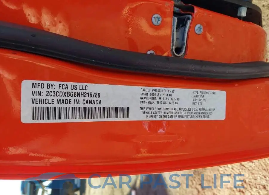 2C3CDXBG8NH216786# 9