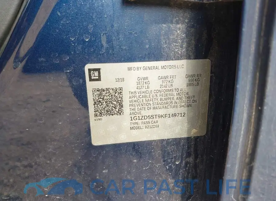 1G1ZD5ST9KF149712# 9
