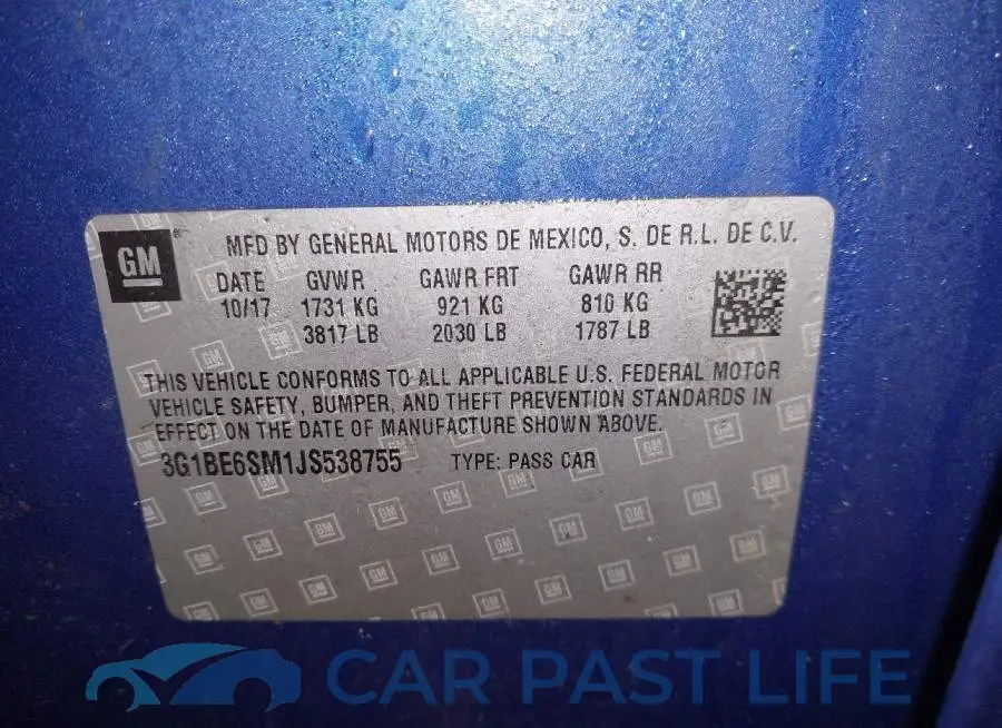 3G1BE6SM1JS538755# 9