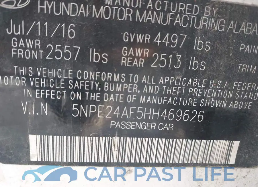 5NPE24AF5HH469626# 9
