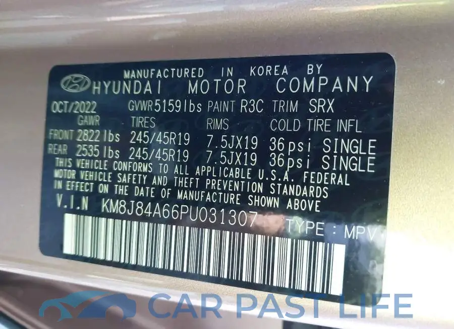 KM8J84A66PU031307# 9