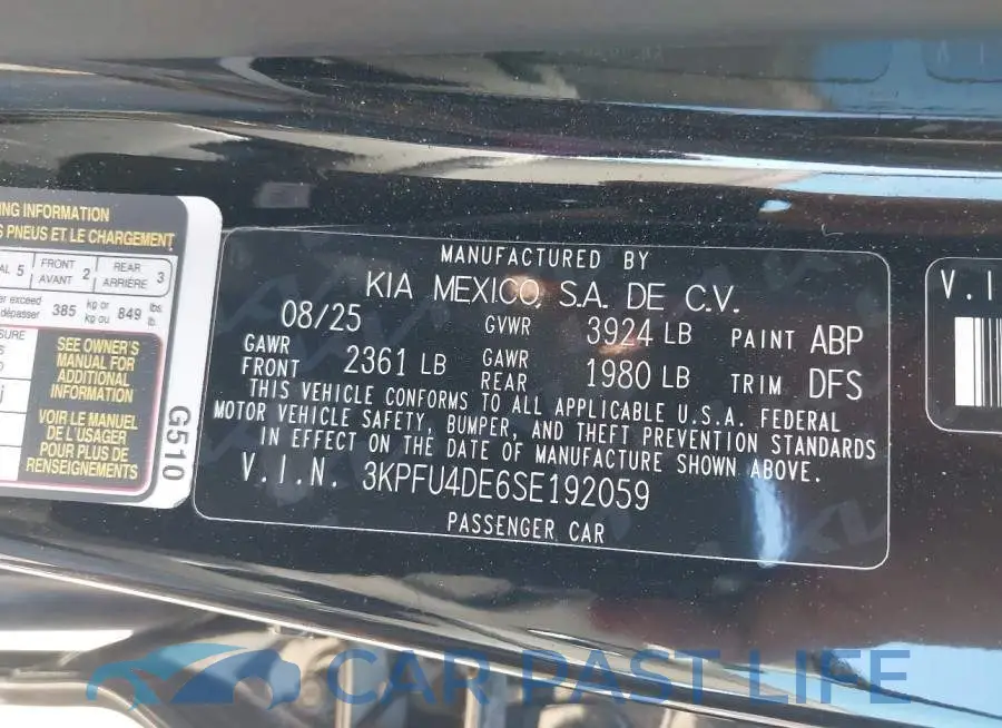 3KPFU4DE6SE192059# 9