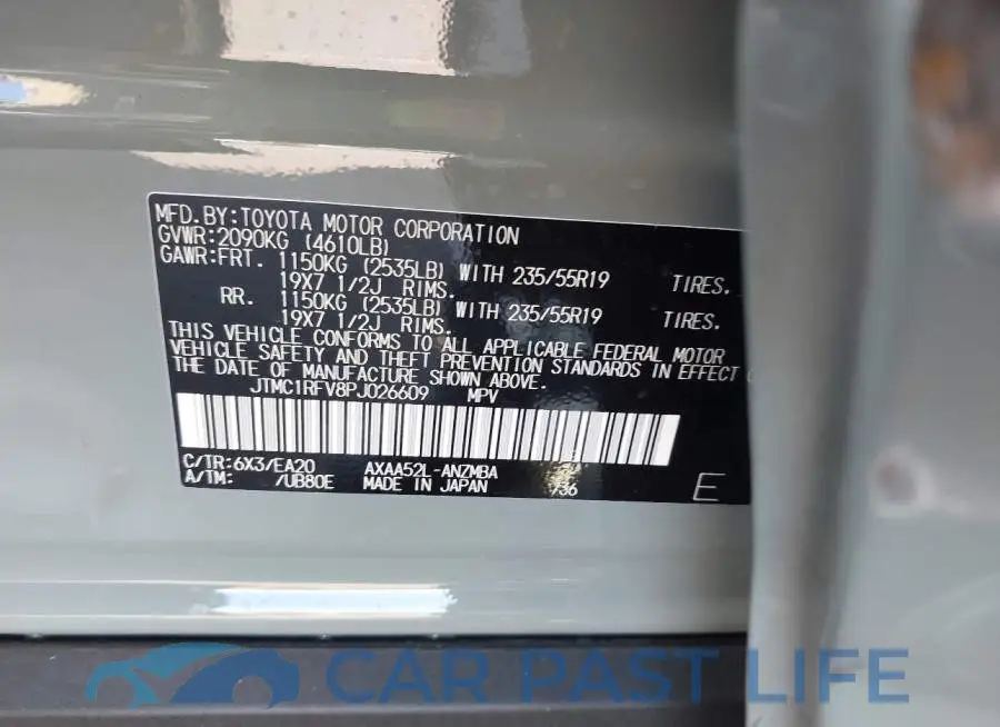 JTMC1RFV8PJ026609# 9