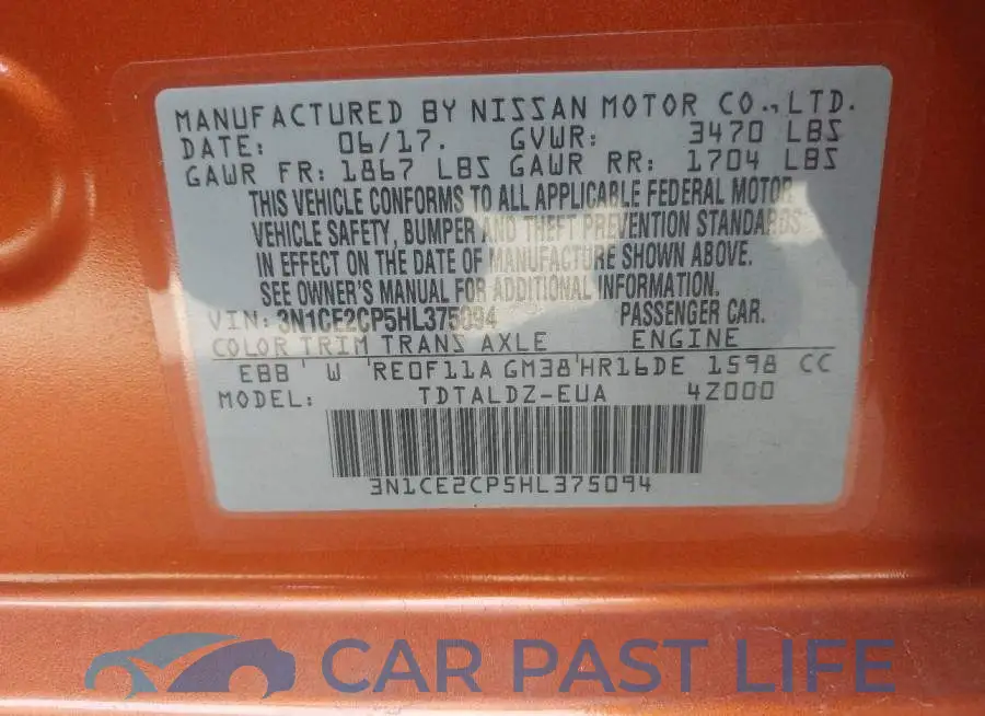3N1CE2CP5HL375094# 9