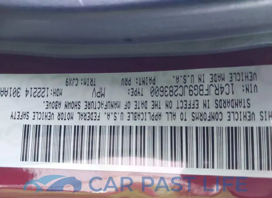 1C4RJFBG9JC283600# 9