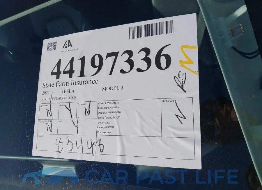 5YJ3E1EBXNF315833# 20