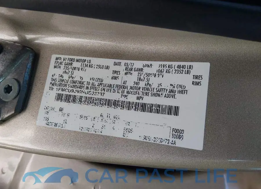 1FMCU9J90HUD23337# 9