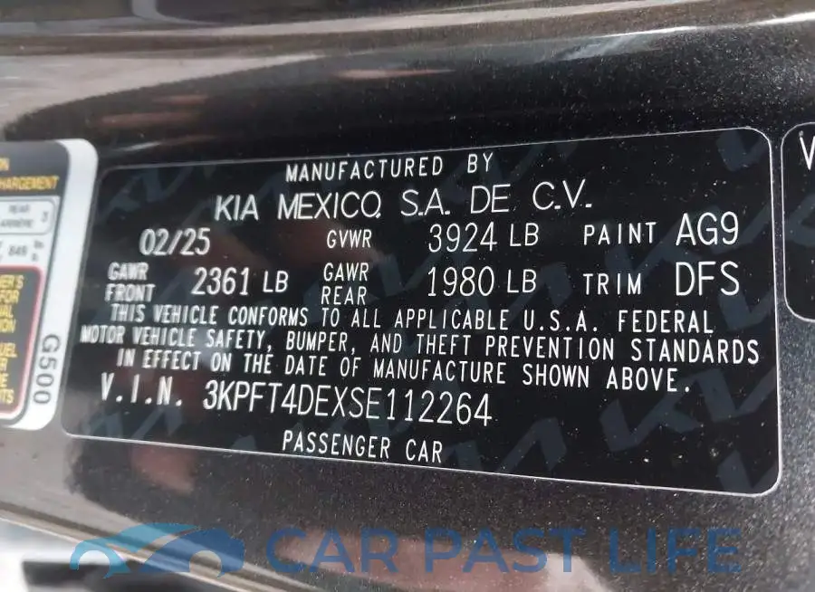 3KPFT4DEXSE112264# 9