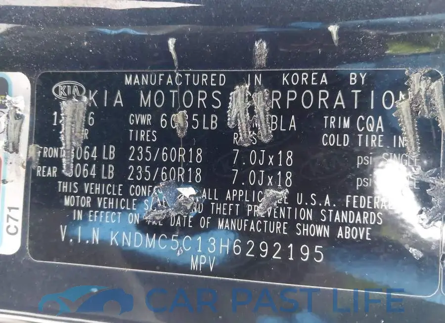 KNDMC5C13H6292195# 9
