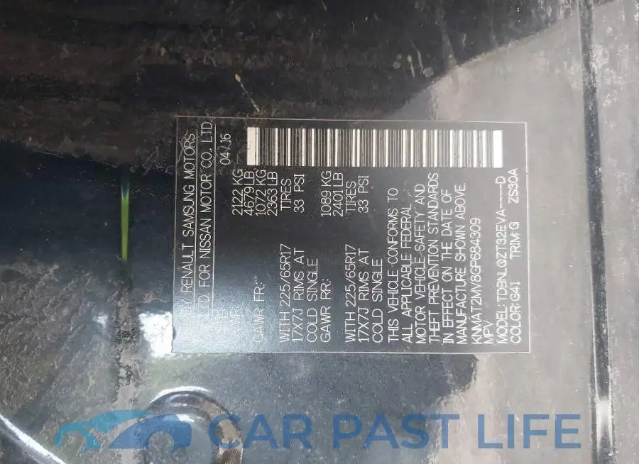 KNMAT2MV8GP684309# 9
