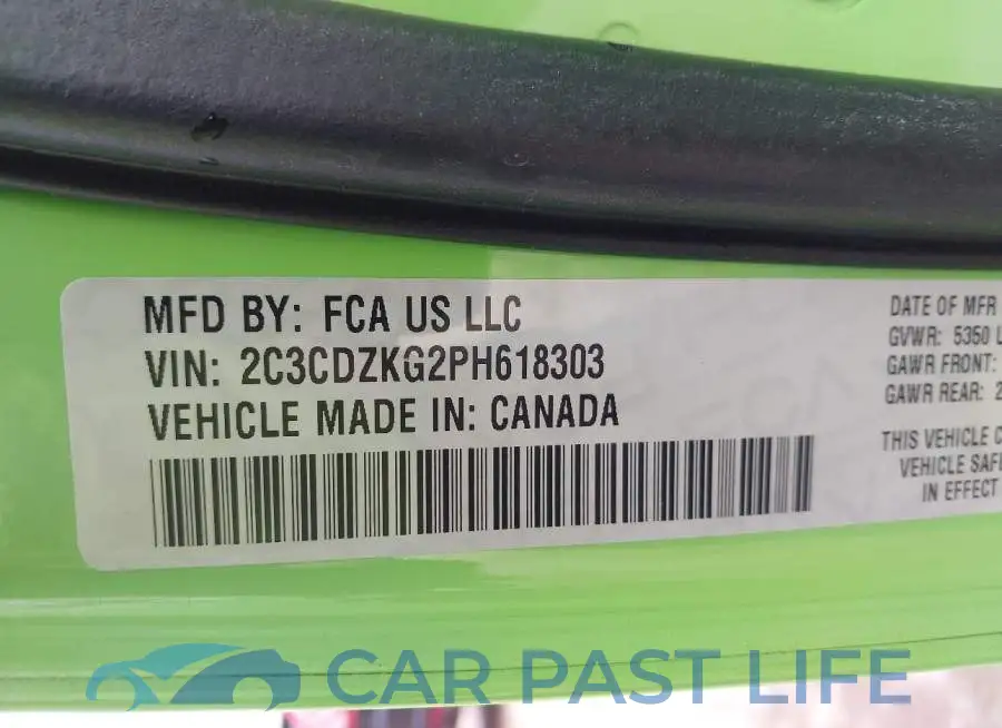 2C3CDZKG2PH618303# 9