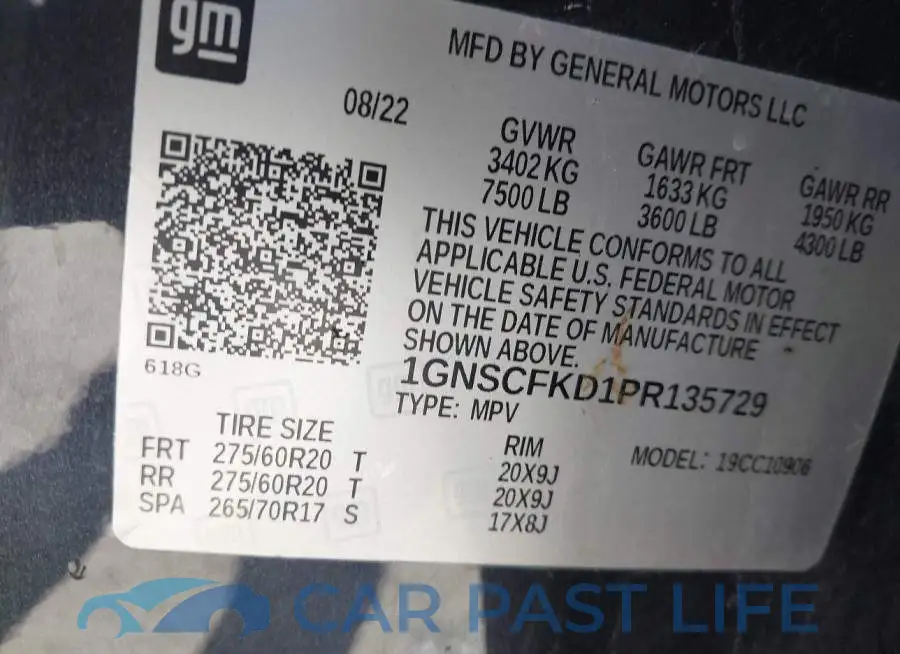 1GNSCFKD1PR135729# 9