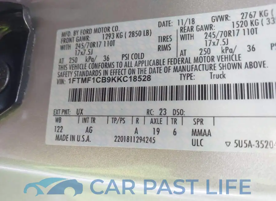 1FTMF1CB9KKC18528# 9