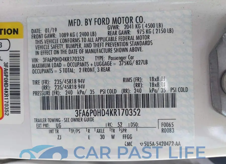 3FA6P0HD4KR170352# 9