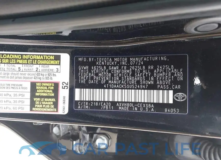 4T1DAACK5SU524947# 9