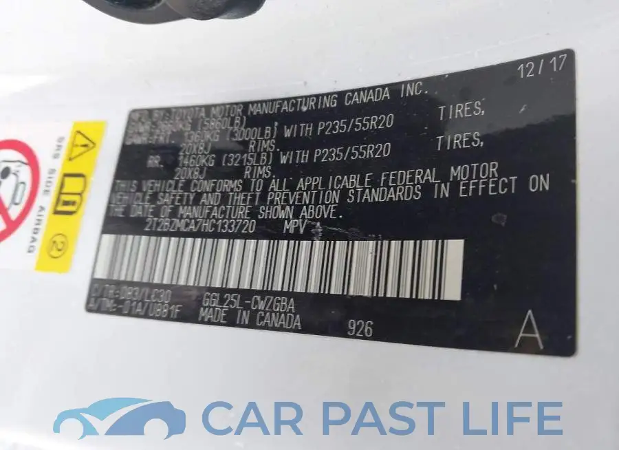 2T2BZMCA7HC133720# 9