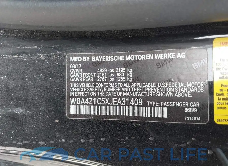 WBA4Z1C5XJEA31409# 9