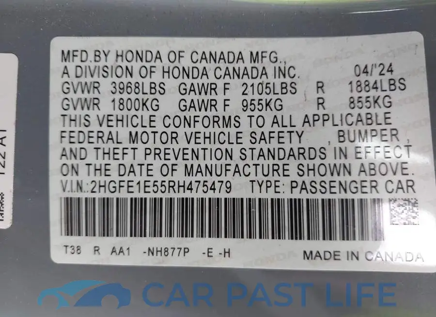 2HGFE1E55RH475479# 9