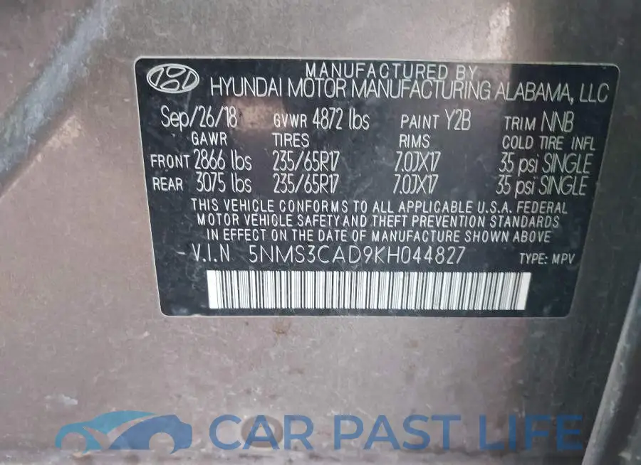 5NMS3CAD9KH044827# 9