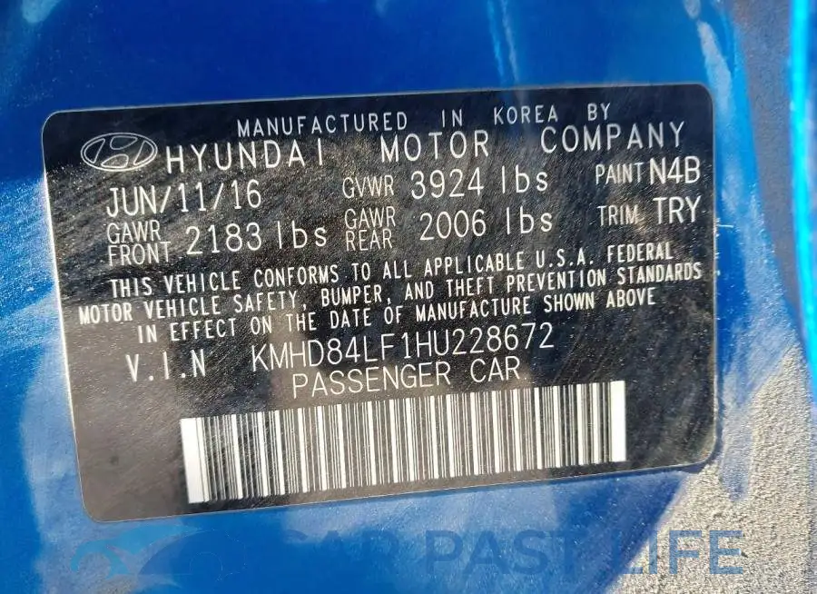 KMHD84LF1HU228672# 9