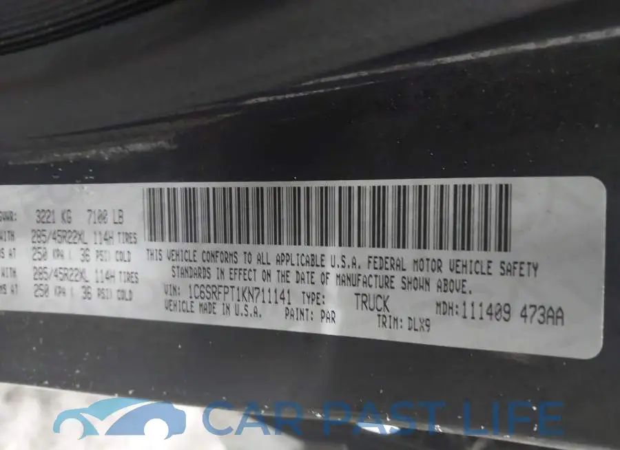 1C6SRFPT1KN711141# 9