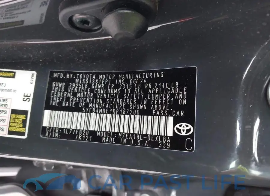 5YFB4MDE1RP187200# 9
