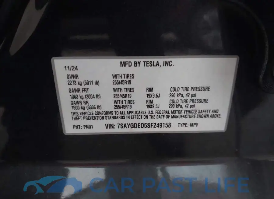 7SAYGDED5SF249158# 9