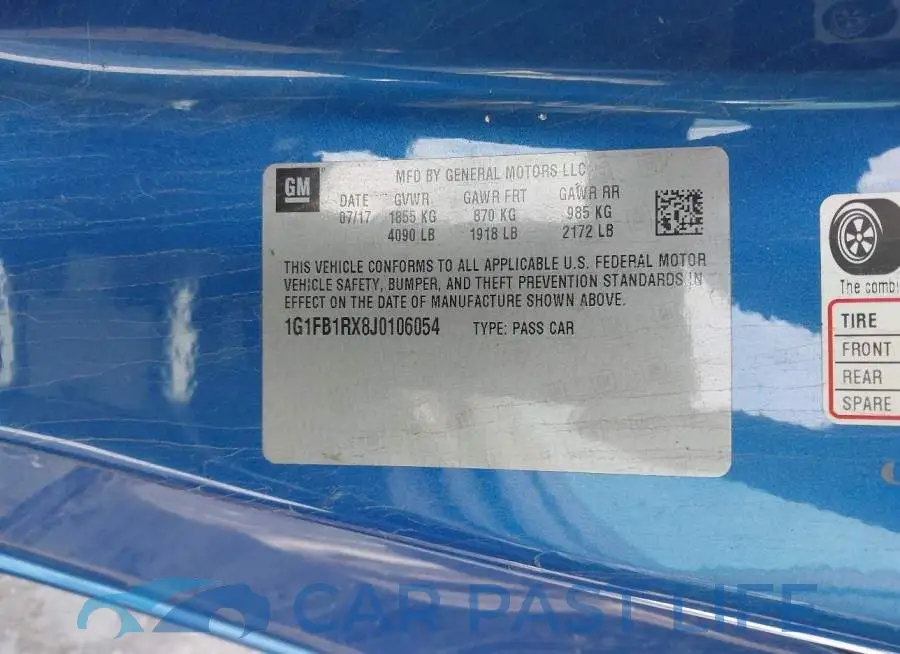 1G1FB1RX8J0106054# 9