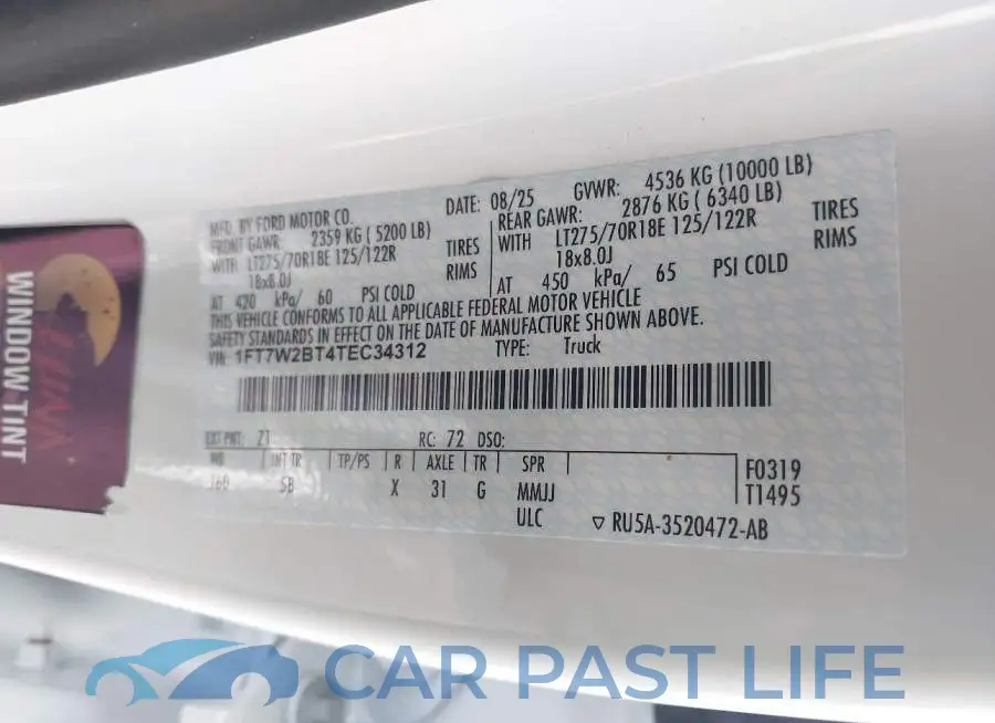 1FT7W2BT4TEC34312# 9